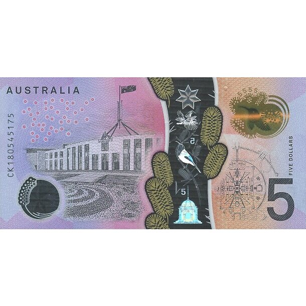 5 dollars 2018 austrália - Bankovka Austrália 5 Dollars 2018 - 62b polymér-2