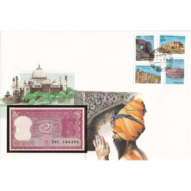Banknote obálka india 1985 - Banknote obálka India 1985-1