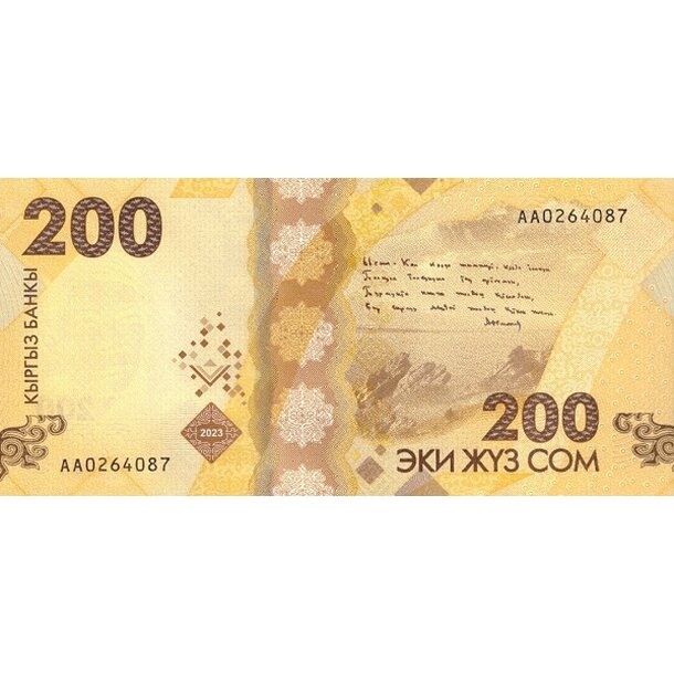 200 som 2023 kirgizsko - Bankovka Kirgizsko 200 Som 2023 - 37-2