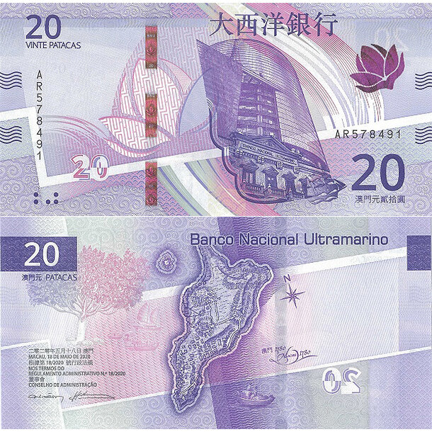 20 patacas 2020 macao - Bankovka Macao 20 Patacas 2020 - 91 BNU