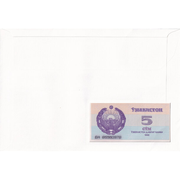 Banknote obálka uzbekistan 1992 - Banknote obálka Uzbekistan 1992-2