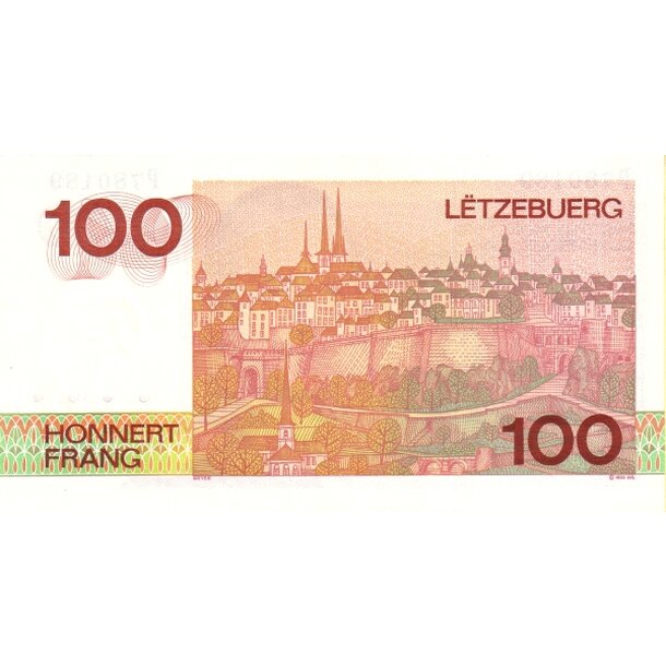 100 francs 1993 luxembursko - Bankovka Luxembursko 100 Francs 1993 - 58b-2