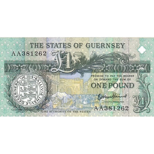 1 pound 2016 guernsey - Bankovka Guernsey 1 Pound 2016 - 52d-1
