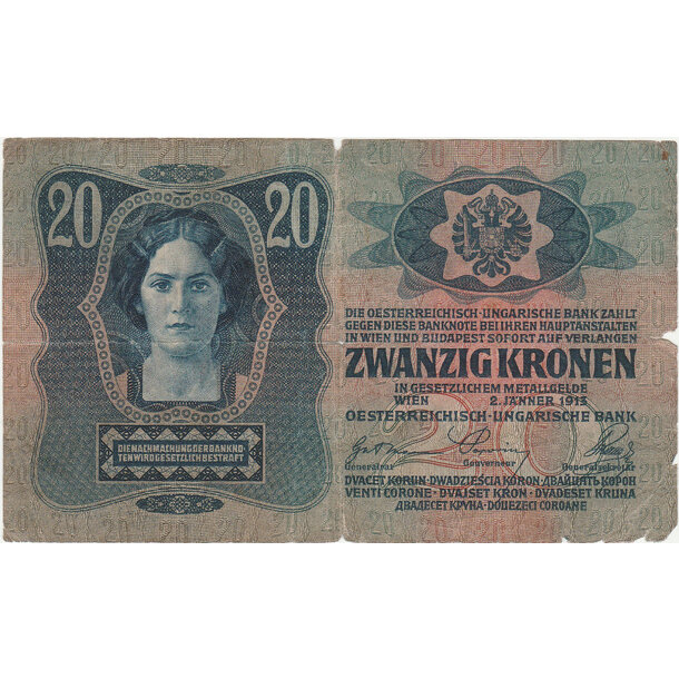 20 koruna 1913 rakúsko-uhorsko - 20-k-1913-I-vyd-2-2