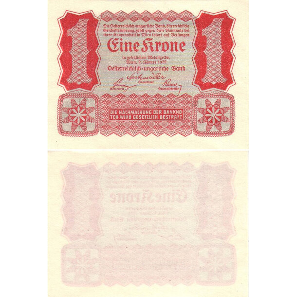 1 koruna 1922 rakúsko - Bankovka Rakúsko 1 Koruna 1922 - 73