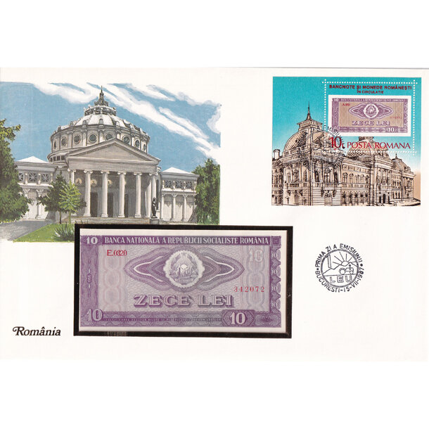 Banknote obálka rumunsko 1966 - Banknote obálka Rumunsko 1966-1