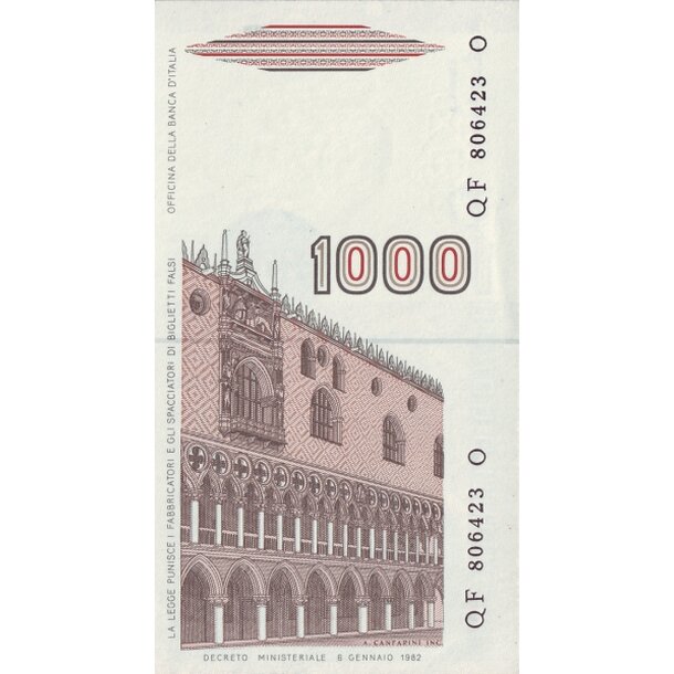 1000 lire 1982 taliansko - Bankovka Taliansko 1000 Lire 1982 - 109b-2
