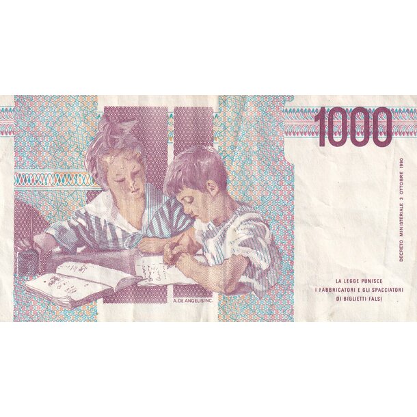 1000 lire 1990 taliansko - Taliansko 1000 Lire 1990-114c-2