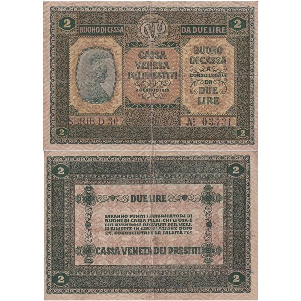 2 lire 1918 taliansko - Taliansko-2-Lire-1918-M5