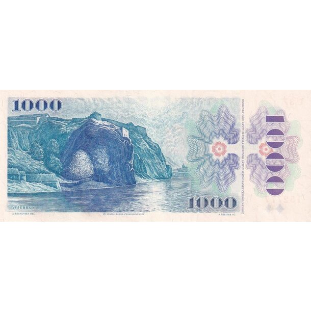 1000 korún 1985 česká republika - séria u (kolok tlačený 1993) - 1000-kc-1985-1993-C-tlaceny-2