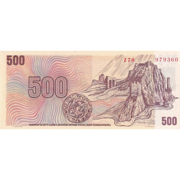 500 korún 1973 česká republika - séria z (kolok 1993) - 500-kc-1973-1993-Z-UNC-2