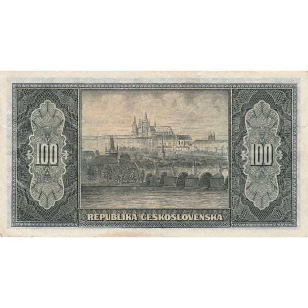 100 korún 1945 československo - séria gc - 100-kcs-1945-gg-2