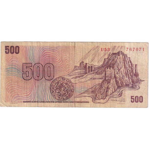 500 korún 1973 československo - séria u - 500-kcs-1973-u-2-7