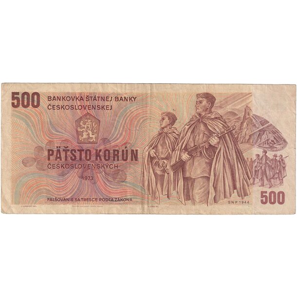 500 korún 1973 československo - séria w - 500-kcs-1973-w-2-1