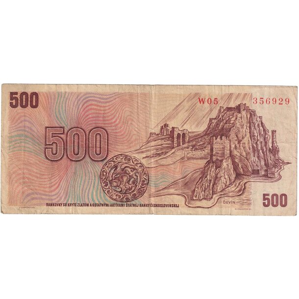 500 korún 1973 československo - séria w - 500-kcs-1973-w-2-2