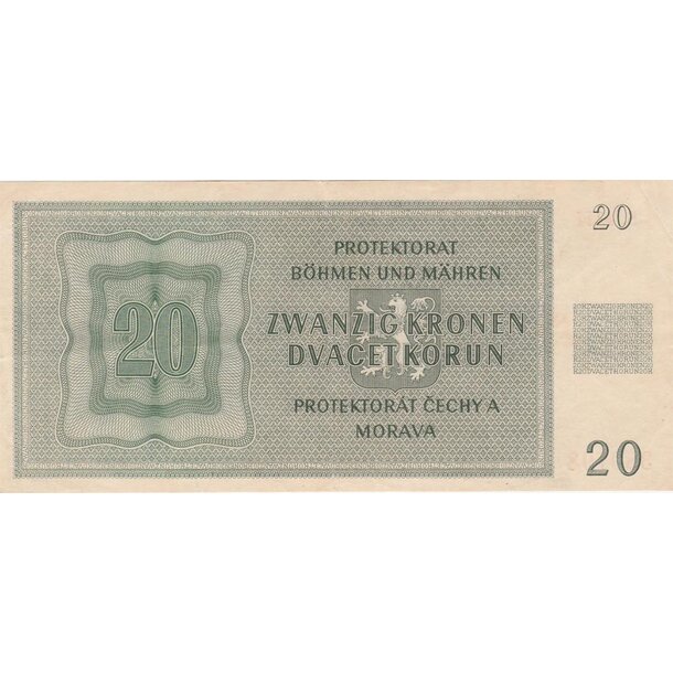 20 korún 1944 protektorát čechy a morava - séria h - 20-k-1944-h-2