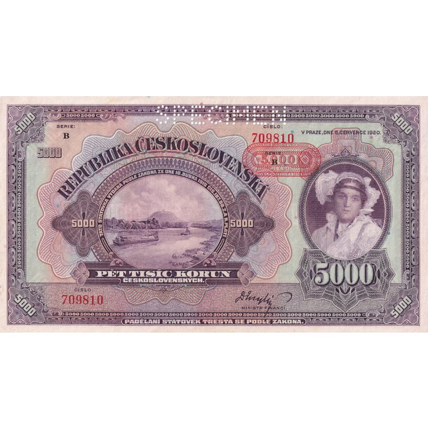 5000 korún 1943 protektorát čechy a morava - séria b - 5000-kc-1943-b-2-2
