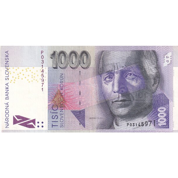 1000 koruna 1999 slovenská republika - séria p - Bankovka SR 1000 Korún 1999 VF séria P - 32-1