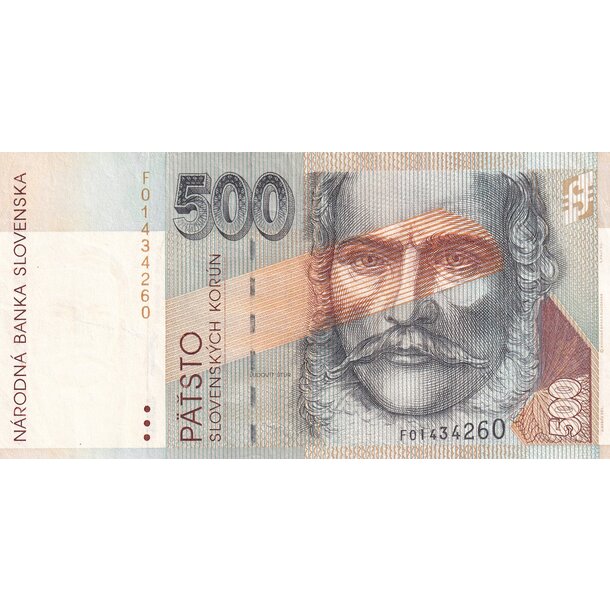 500 koruna 1993 slovenská republika - séria f - Bankovka SR 500 Korún 1993 VF séria F - 23-1