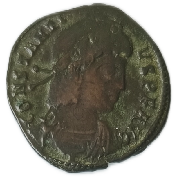 Constantius ii. ae follis - Constantius II. AE Follis - GLORIA EXERCITVS RIC 56-1