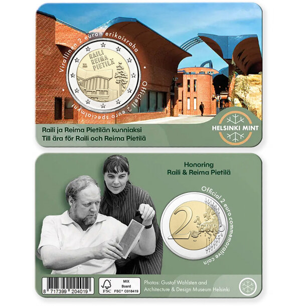 2 € fínsko 2026 - raila a reima pietilä (fin) - suomi-2026-2-euro-raili-ja-reima-pietila-fi-sv-coincard-700x700