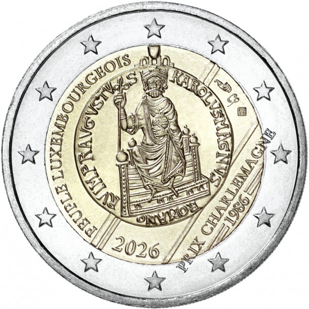 2 euro luxembursko 2026 - cena karola veľkého - 2 euro Luxembursko 2026 -  Cena Karola Veľkého