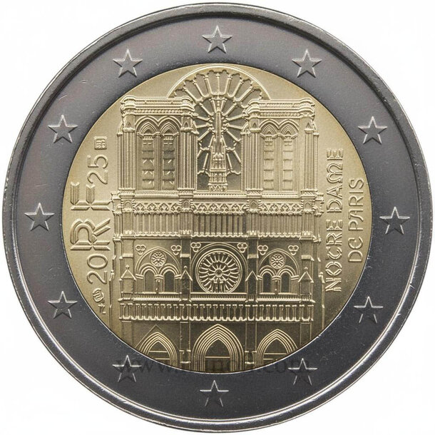 2 euro francúzsko 2025 - notre dame - 2 EURO Francúzsko 2025 - Notre Dame
