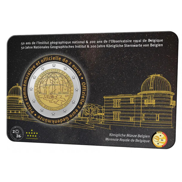 2 euro belgicko 2026 - kráľovske observatórium - 2 euro Belgicko 2026 - Kráľovske observatórium FR-D-2