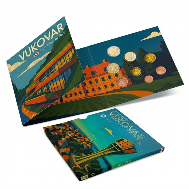 Sada obehových euro mincí chorvátsko 2026 - vukovar - sada-Euro-set-Vukovar-2026-1
