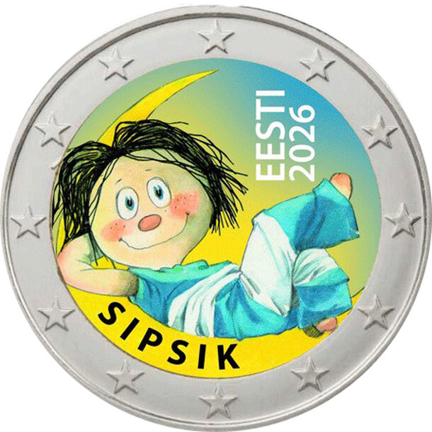 2 euro estónsko 2026 - sipsik - kolorovaná - 2 euro Estónsko 2026 - Sipsik - kolorovaná
