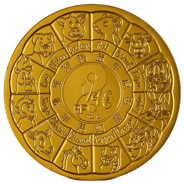 1/4 euro francúzsko 2025 - rok hada - 1-4-euro-2025-rok-hada-2