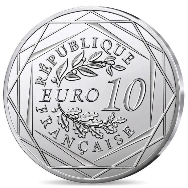 10 euro francúzsko 2025 - superman logo - kolorovaná - 10-euro-2025-superman-logo-kolor-2
