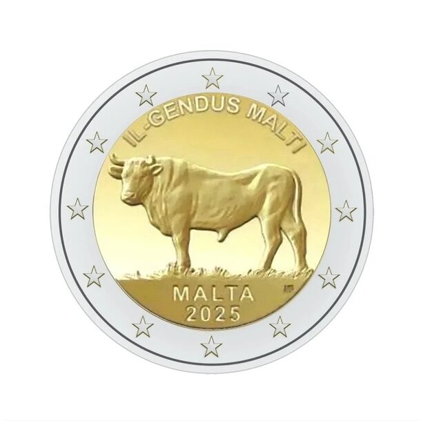 2 euro malta 2025 - maltský vôl - maltsky vôl 1