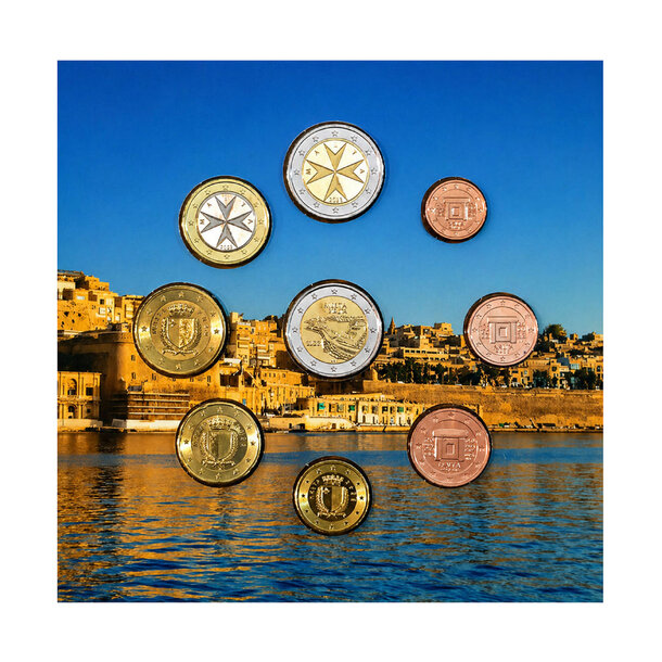 Sada obehových euro mincí malty 2026 - Set euro mincí - Malta 2026 - oficiálna-2