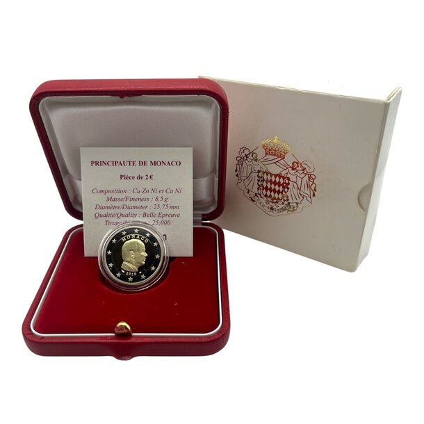 2 euro monako 2010 - albert ii. - proof - OM 2 € Monaco 2010 - proof