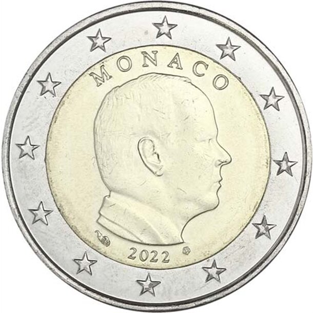 2 euro - obehová minca monako 2022 - monaco-2-euro-2022-bfr-fuerst-albert-704