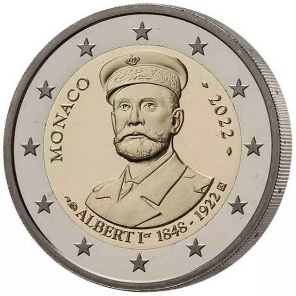 2 euro monako 2022 - princ albert i. - proof - 2-euro-monako-2022-albert-2