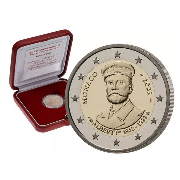2 euro monako 2022 - princ albert i. - proof - 2-euro-monako-2022-albert-3