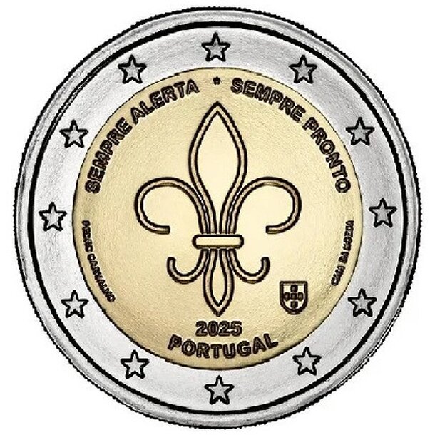 2 euro portugalsko 2025 - skauting - 2e prt 25