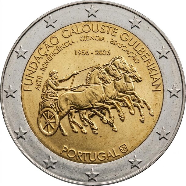 2 euro portugalsko 2026 - nadácia calousta gulbenkiana - 2 € Portugalsko 2026 - nadácia Calousta Gulbenkiana