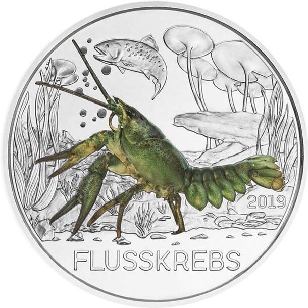 3 euro rakúsko 2019 - rak riečny - RR