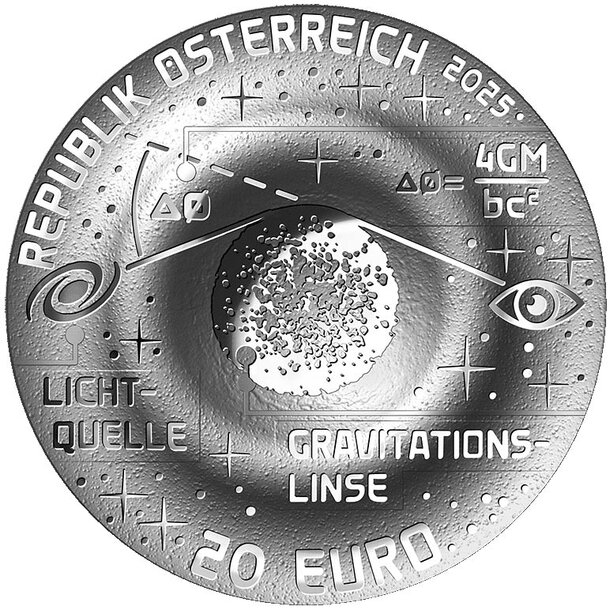 20 euro rakúsko 2023 - einstein ring - proof - 20E_Einsteinring_PP_Ag_2