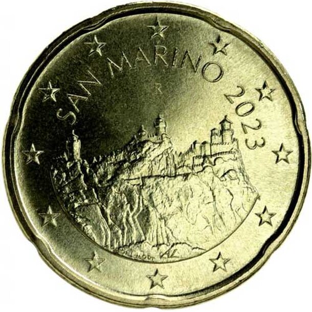 20 cent - obehová minca san maríno 2025 - san-marino-2023-20-cent-2