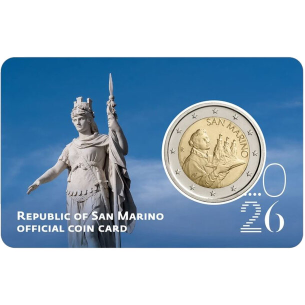 2 euro - obehová minca san maríno 2026 - coincard - 2 euro San Maríno 2026 - coincard-1