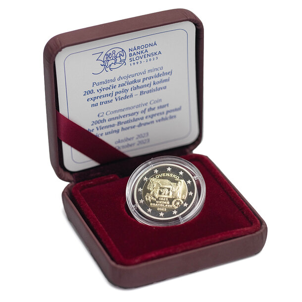 2 euro slovensko 2023 - expresná pošta - proof - 2-euro-2023-expresna-posta-poof-1