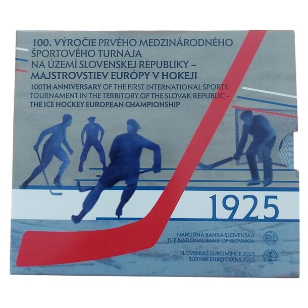 Sada obehových euro mincí sr 2025 - majstrovstvá európy v hokeji - sada-2025-hokej-1