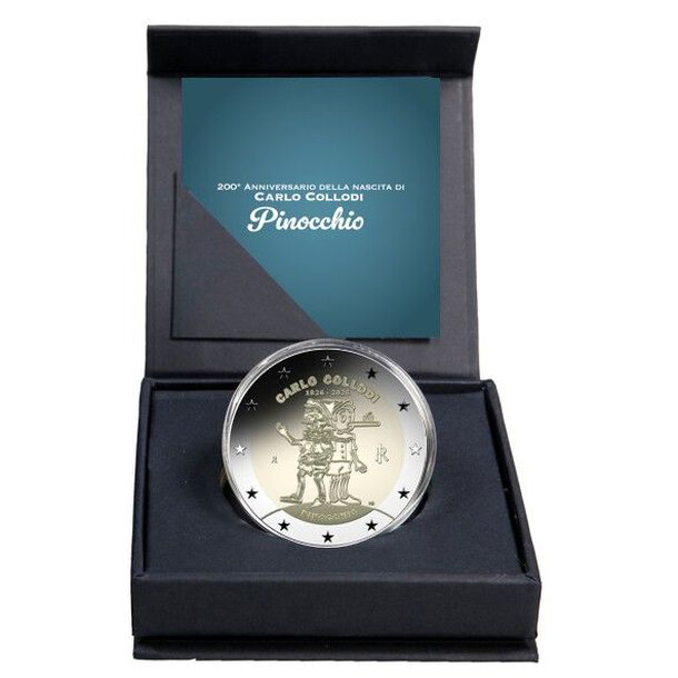 2 euro taliansko 2026 - pinocchio - reverse proof - 2 euro Taliansko 2026 - Pinocchio - Reverse Proof-1