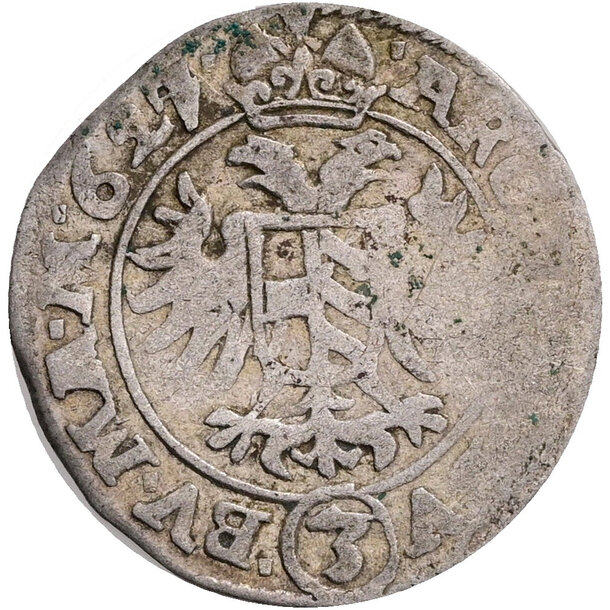 3 grajciar ferdinand ii. 1627 praha (pr) - 3 Grajciar Ferdinand II. 1627 Praha PR-2-2