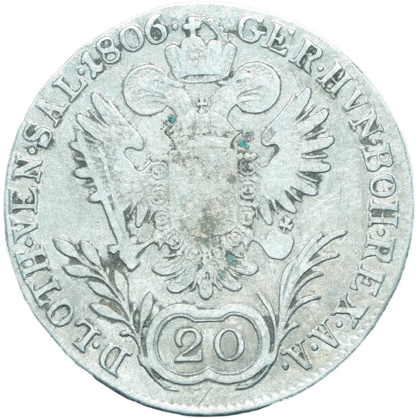 20 grajciar františek ii.1806 b - 20-kreuzer-1806-b-frantisek-ii-8