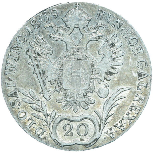 20 grajciar františek ii.1809 c - 20-kreuzer-1809-praha-frantisek-ii-268672246
